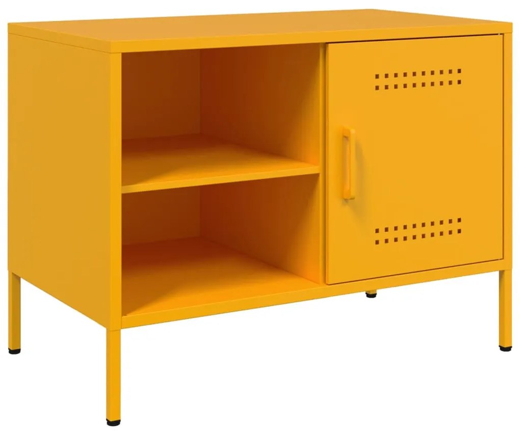 2 db mustársárga acél TV-szekrény 68 x 39 x 50,5 cm