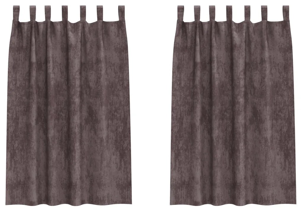 Velúr Függönyök 2 db Gombfüles Barna 175x140 cm