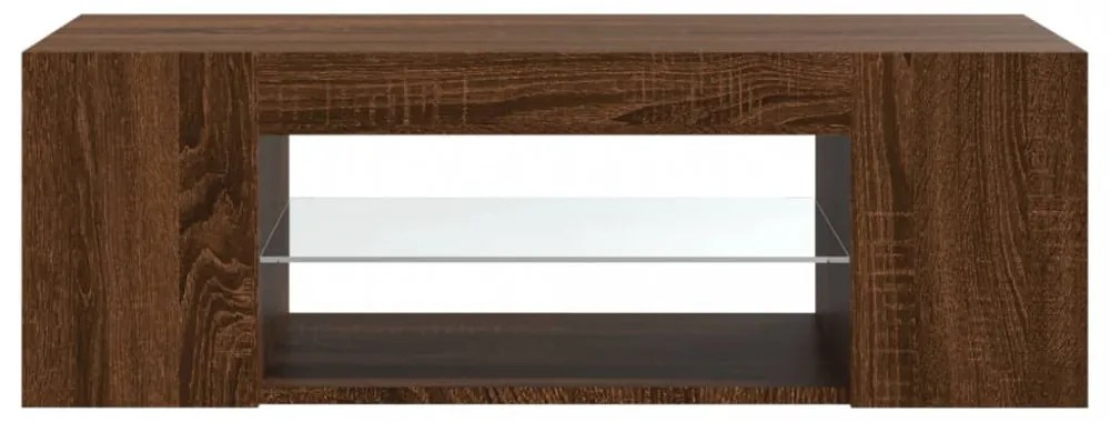 barna tölgy színű LED-es TV-szekrény 90 x 39 x 30 cm