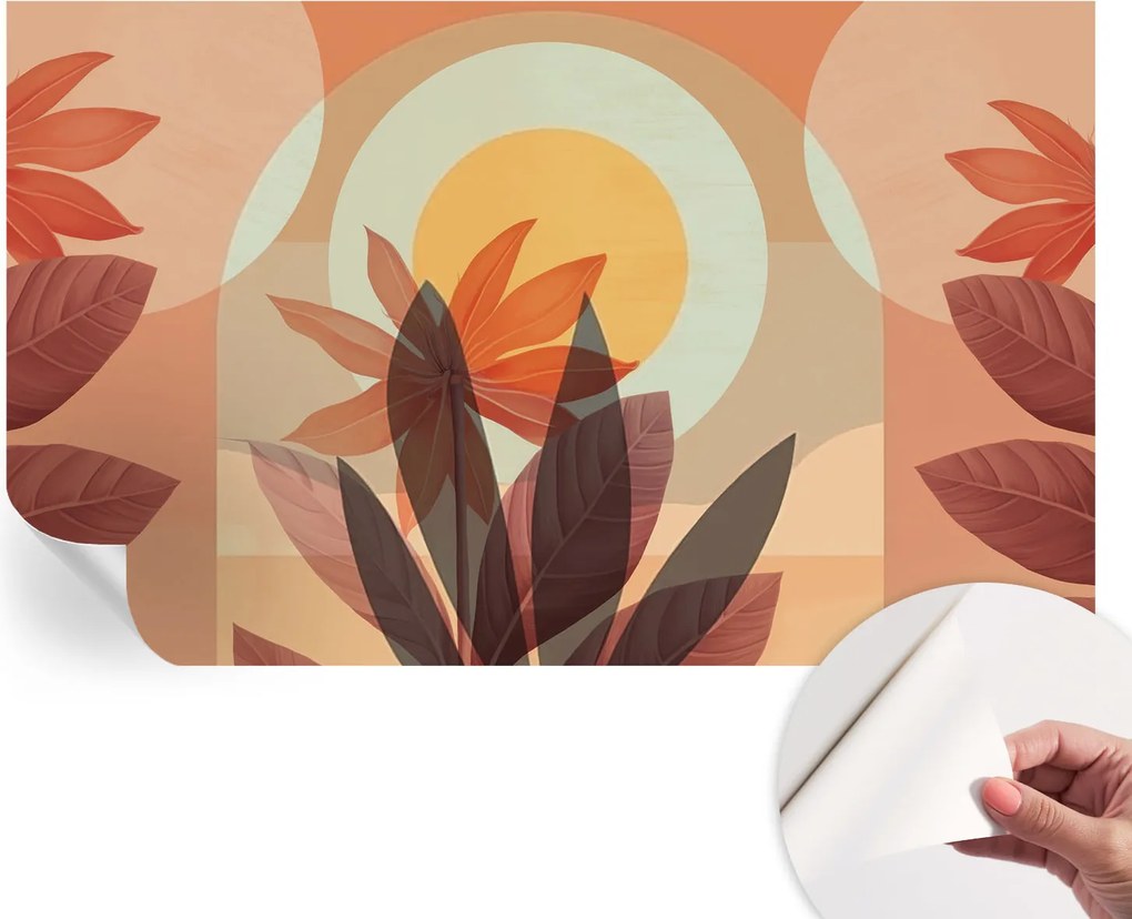 Öntapadós tapéta 3D fali furnér Virágos absztrakt 416x254 cm