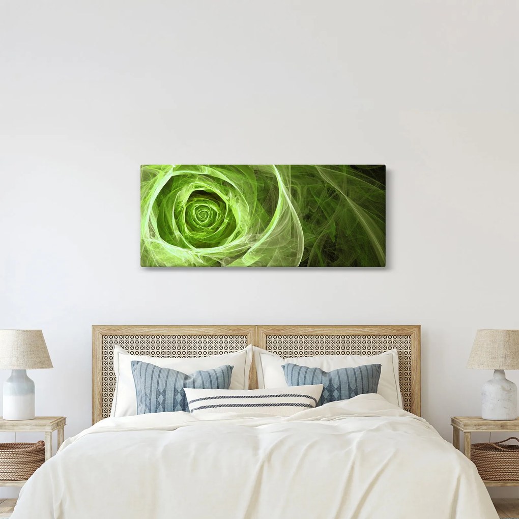 Kép - Absztrakt rózsa zöld (120x50 cm)