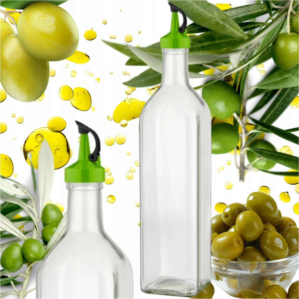 Olívaolaj palack 250 ml-es olaj adagolóval Átlátszó