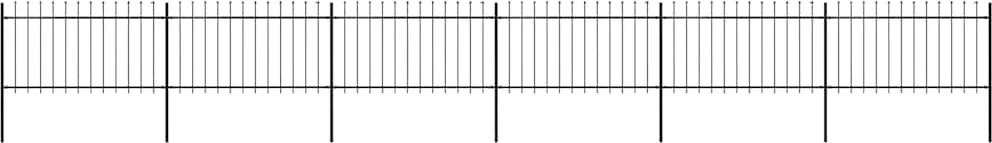 vidaXL fekete acélkerítés lándzsás tetejű szegéllyel 1070 x 100 cm