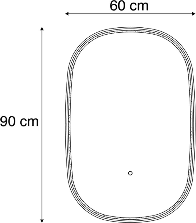 Fürdőszobai tükör rézszínű LED-del, 3 fokozatban dimmelhető, érintőgombos, ovális - Miral