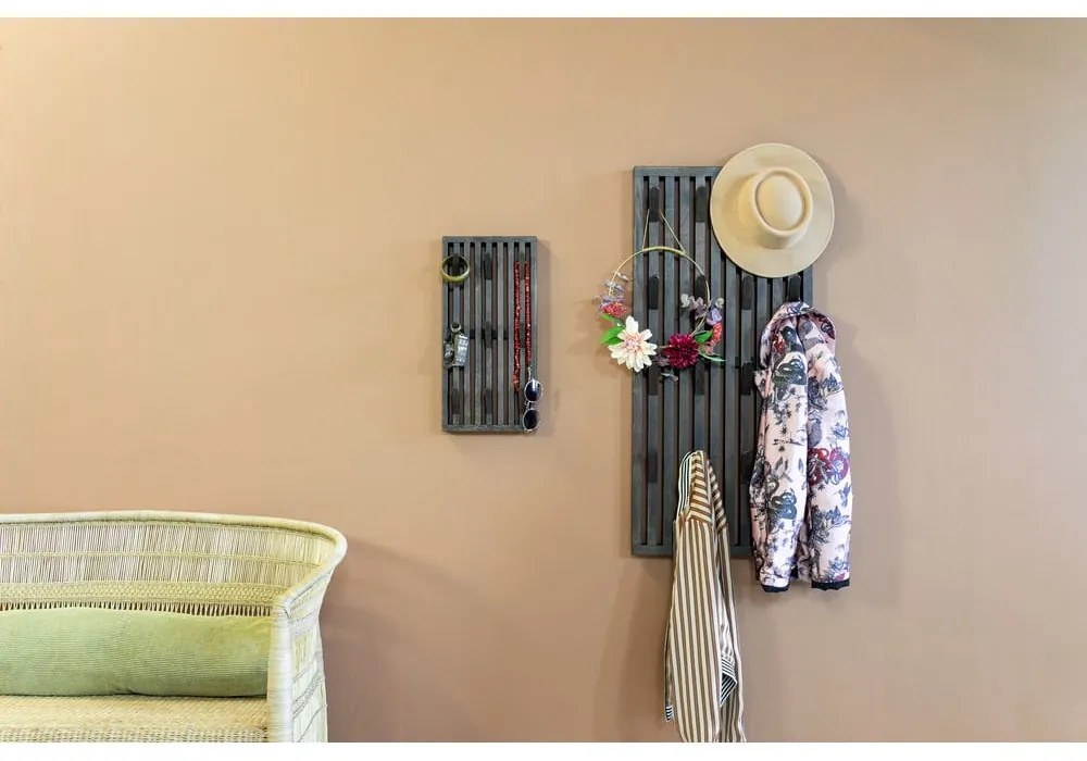 Sötétbarna tölgyfa fogas panel 46x100x8 cm Parco – Spinder Design