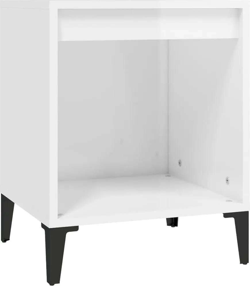 vidaXL magasfényű fehér éjjeliszekrény 40x35x50 cm