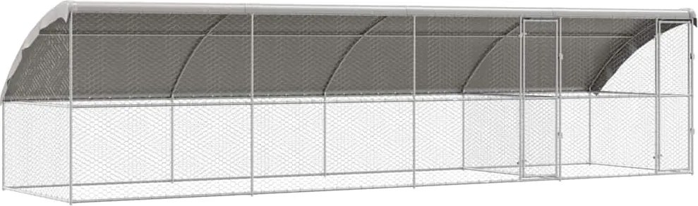 vidaXL Kutyaház tárolóval 4 pcs Ezüst 8 x 2 x 2 m Horganyzott acél