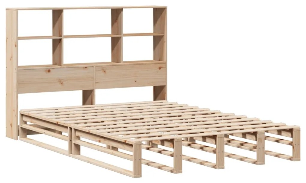 tömör fa könyvespolcos ágy matrac nélkül 150 x 200 cm