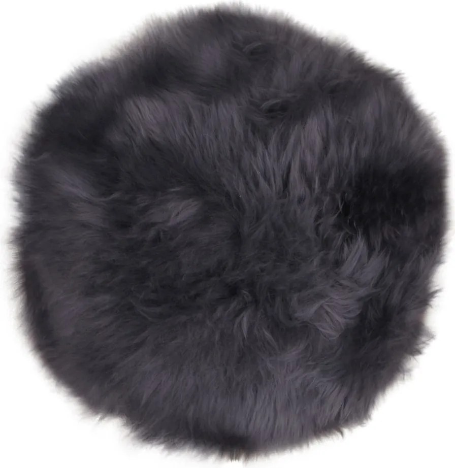Lambskin báránybőr ülőpárna, Szürke, Ø35 cm
