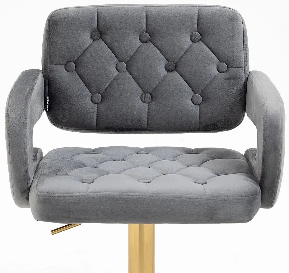 HR8403KW Grafit modern velúr szék arany lábbal