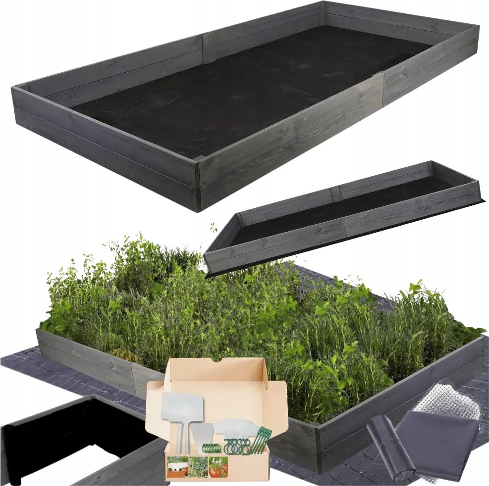 Magasított ágyás impregnáló zöldséges láda virágtartó 18x200x100