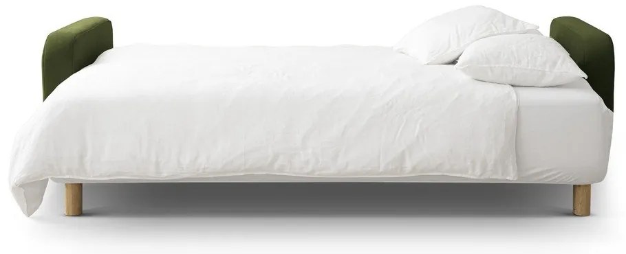 Zöld kinyitható tárolóhelyes kanapé 231 cm Elen – Micadoni