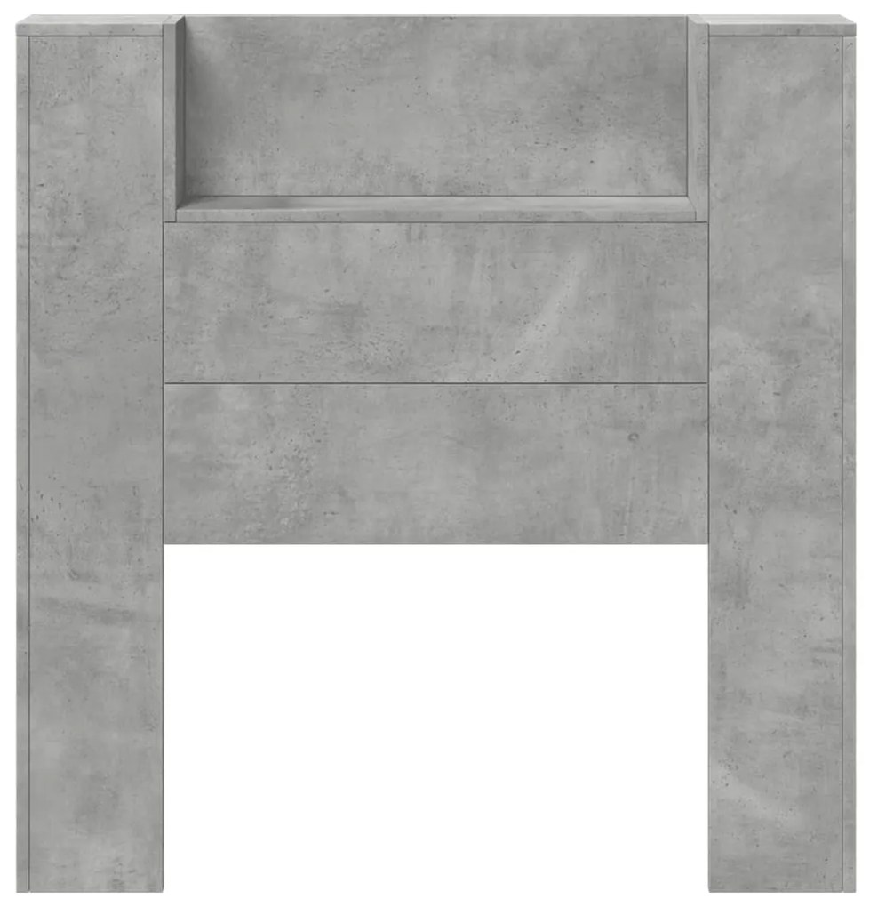 betonszürke áthidalószekrény LED-világítással 100x16,5x103,5 cm