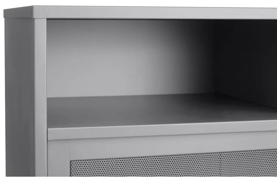 Szürke fém szekrény tolóajtóval 90x140x40 cm Veep – Unique Furniture