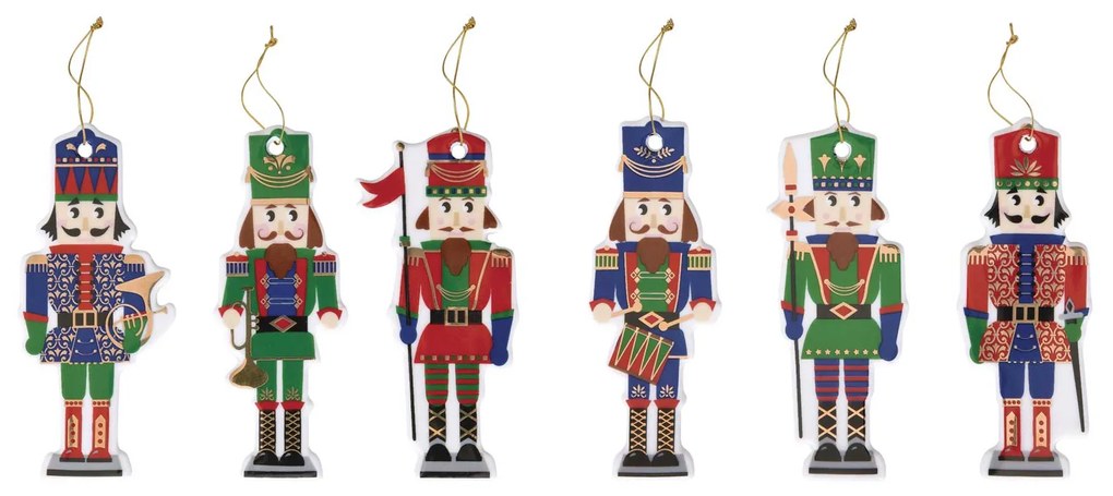 Diótörő formájú porcelán karácsonyfadísz Nutcrackers