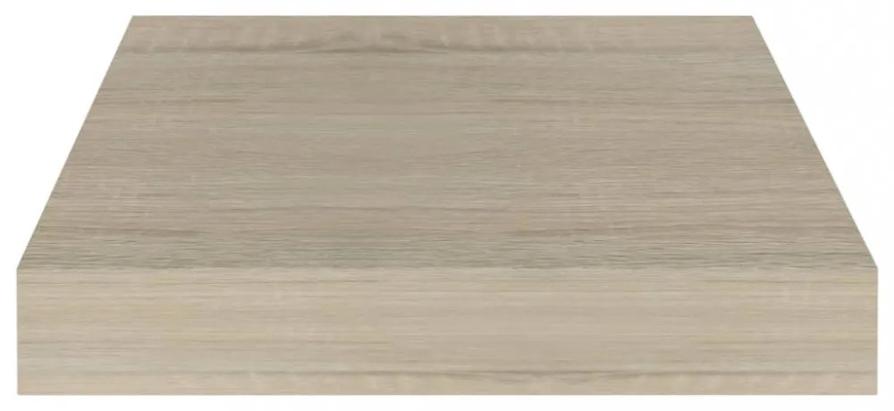 2 db tölgyszínű MDF lebegő fali polc 23 x 23,5 x 3,8 cm