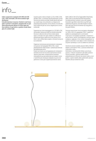 Redo 01-4301 - Fényerőszabályozható LED csillár kábellel DUNE LED/48W/230V arany