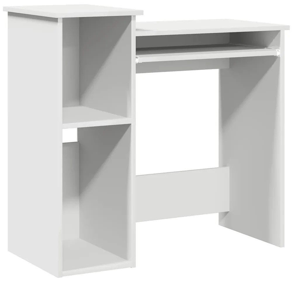 fehér forgácslap íróasztal polcokkal 84x40x78 cm