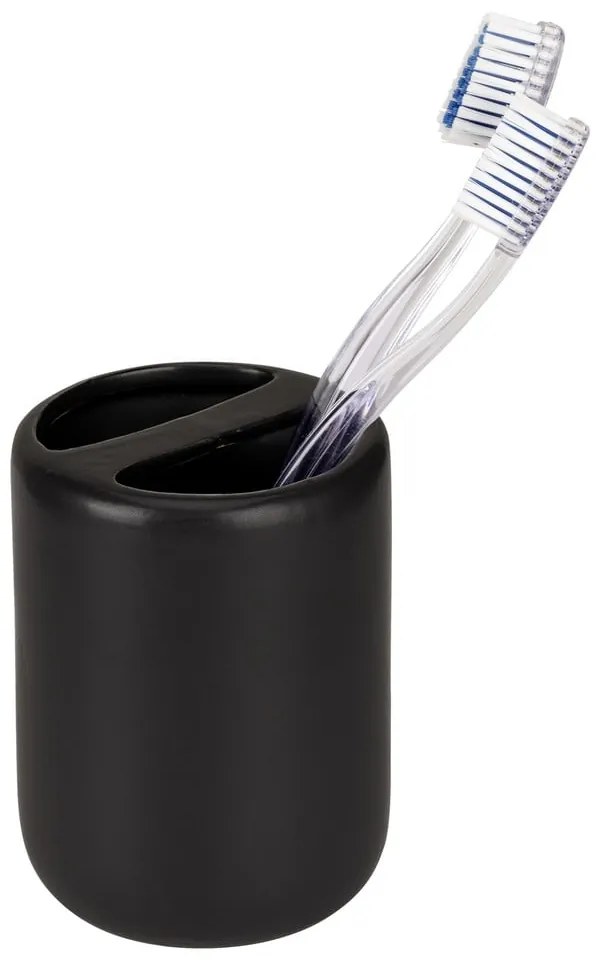 Matt fekete kerámia fogkefetartó pohár Olinda – Allstar