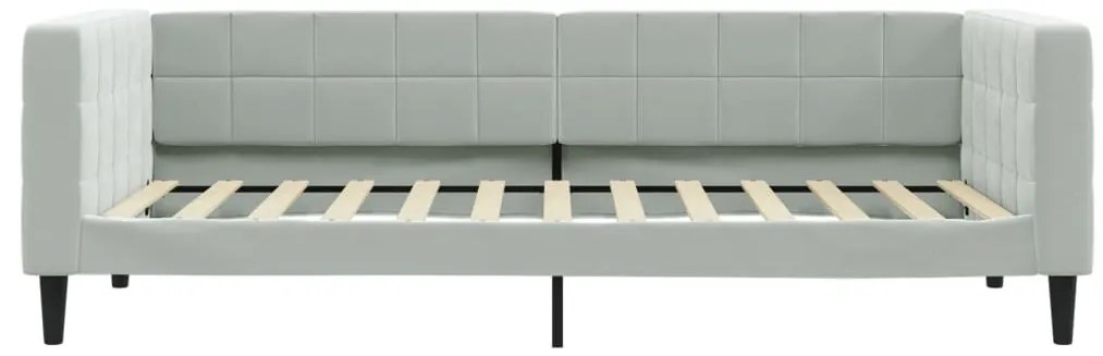 világosszürke kihúzható bársony heverő fiókkal 100 x 200 cm
