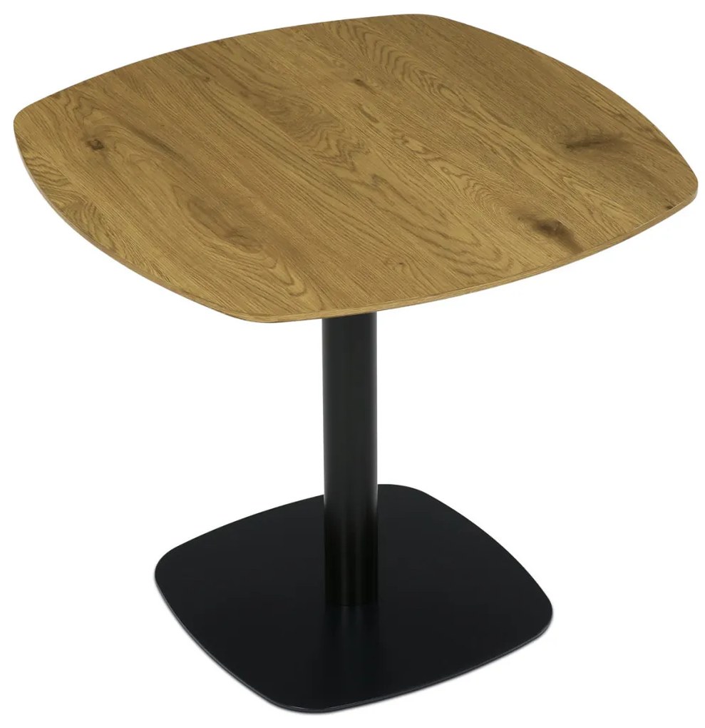 Masă de sufragerie, Masă de bar, placă MDF, decor stejar, metal negru