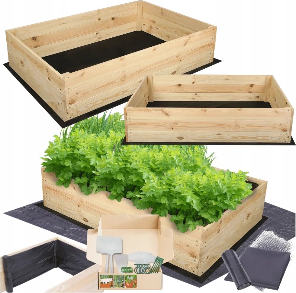 Magasított ágyás impregnáló láda zöldséges herbárium virágtartó 27x120x100