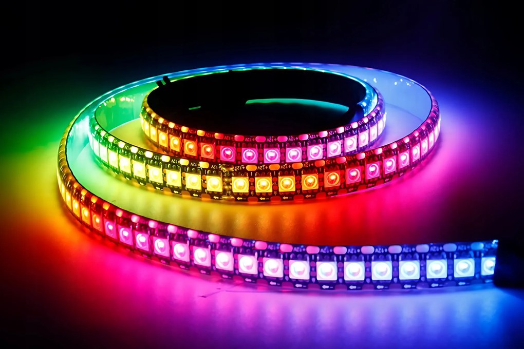 Digitális Rgb Led szalag WS2812 Smd 5050 Wled áramló Rgbic 144 LED/m 5V hosszú 5m