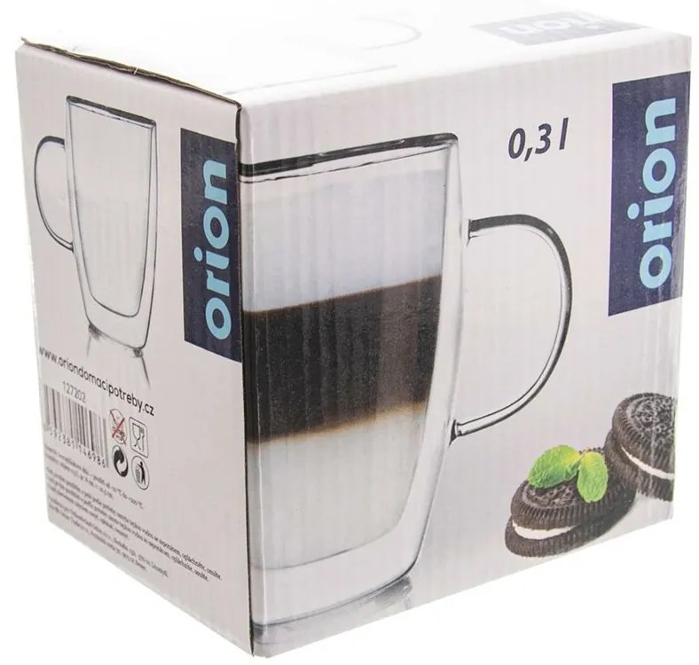 Orion bögre duplafalú üveg, 300 ml , M