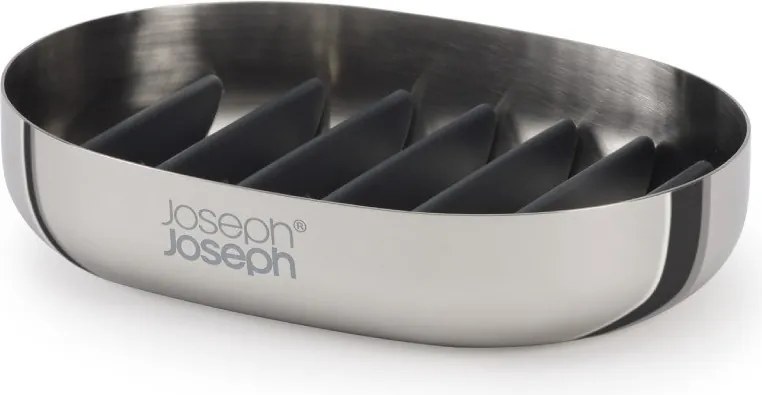 Fényes ezüstszínű rozsdamentes acél szappantartó EasyStore Luxe – Joseph Joseph