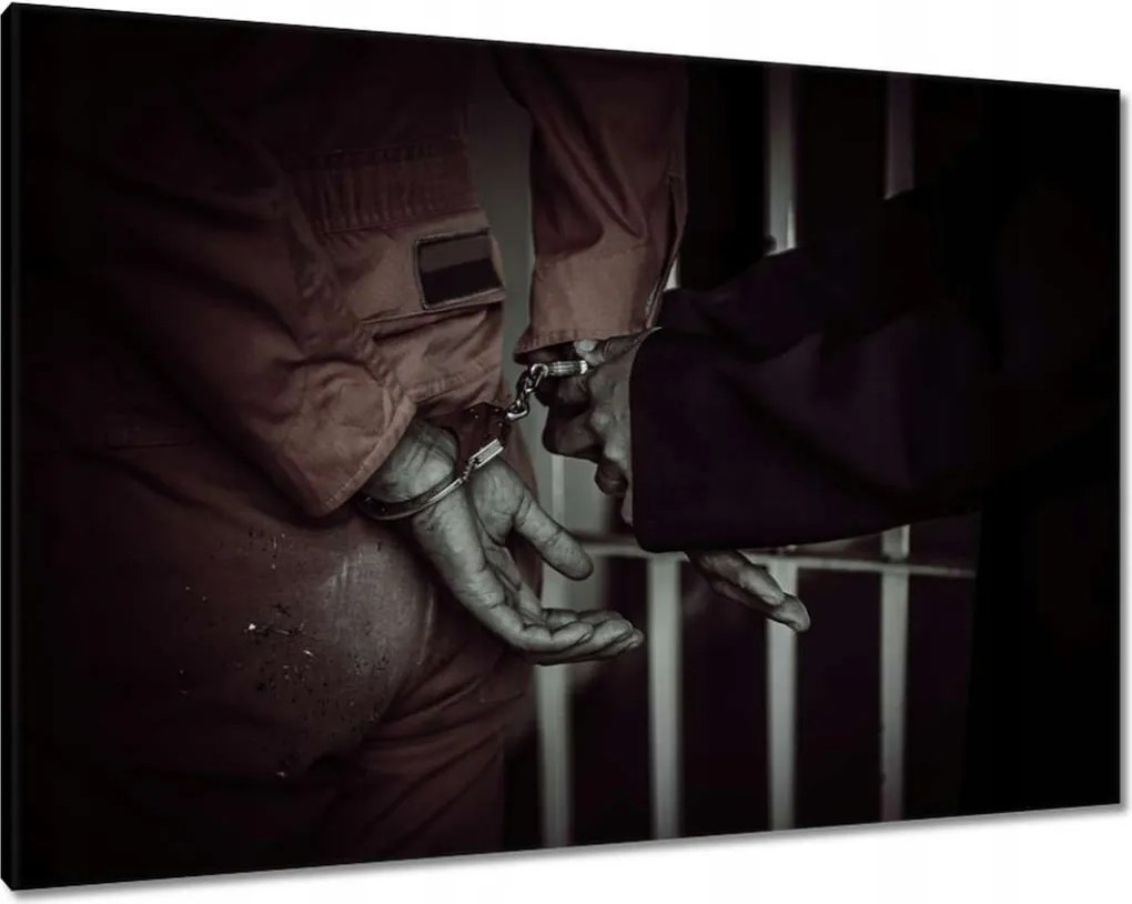 Vászonkép 100x70 Bandita fogoly rendőrség
