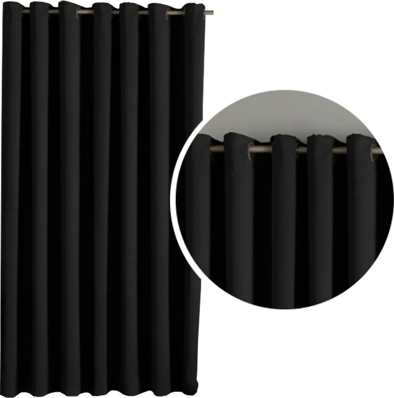Sötétítő függöny Blackout 250x250 magas vastag függöny Fekete szín