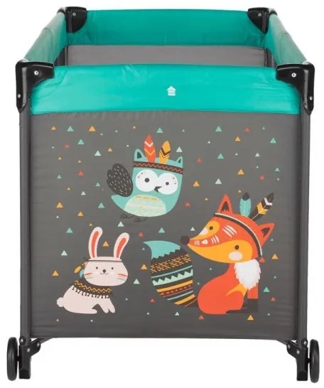 PETITE&MARS - Utazó kiságy KOOT-FOX türkiz