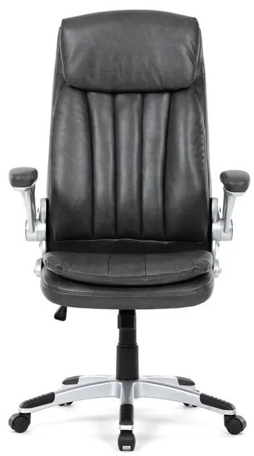 Szürke Ökobőr Irodai Főnöki Szék Hinta Mechanikával. KA-F1218 GREY