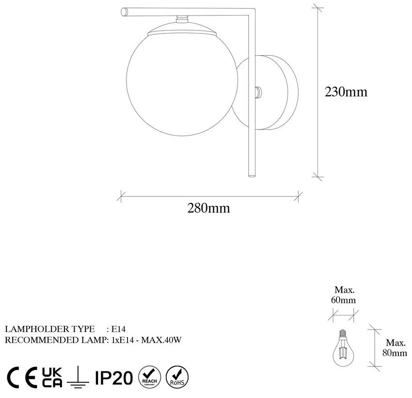 Aranyszínű fali lámpa ø 15 cm Antique – Opviq lights