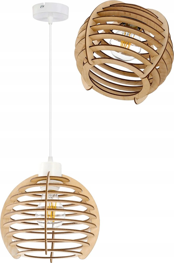 Függő lámpa csillár túlnyúló mennyezet lámpabúra fa 1