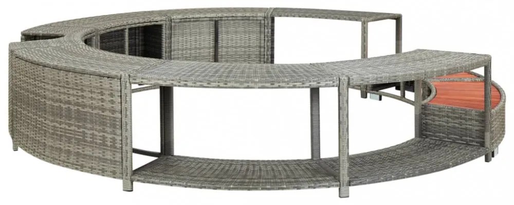 szürke polyrattan jakuzzi-keret