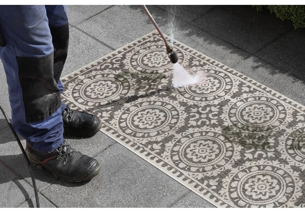 Jardin szürke-krémszínű kültéri szőnyeg, 80 x 250 cm - NORTHRUGS