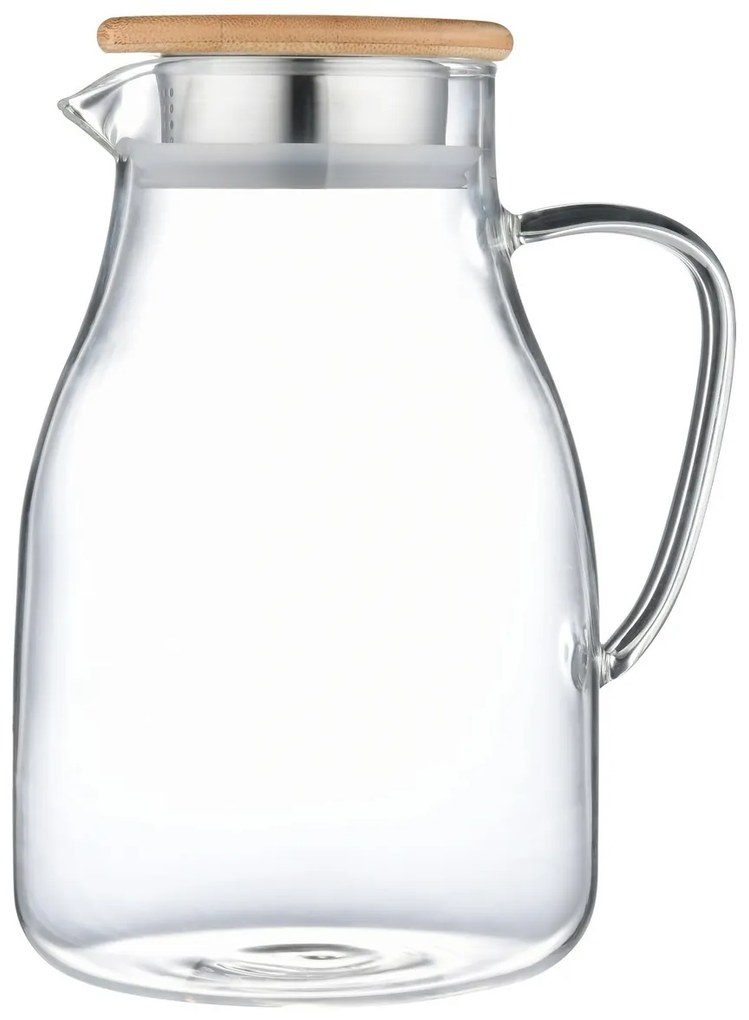 4Home Hot&Cool üveg kancsó Bamboo fedéllel, 1,7 l