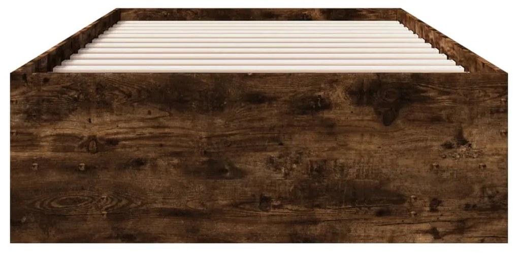 füstös tölgy színű szerelt fa ágykeret matrac nélkül 90x200 cm
