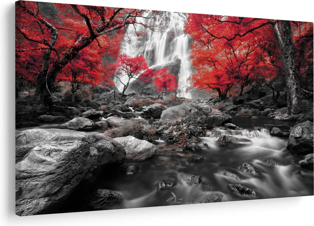 Kép - Vízesések az őszi tájban (90x60 cm)