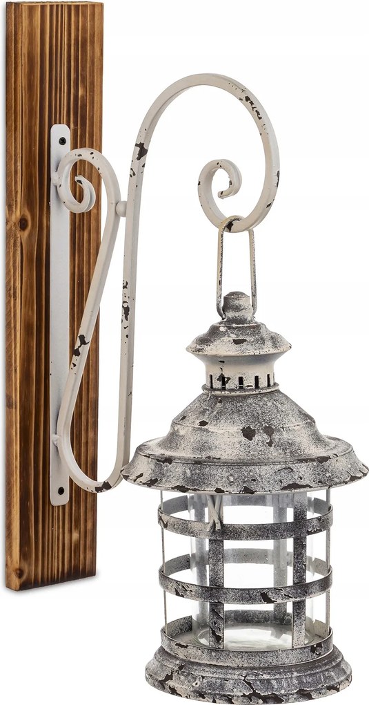 Fehér antik lampion fali lámpa retro vintage öregített