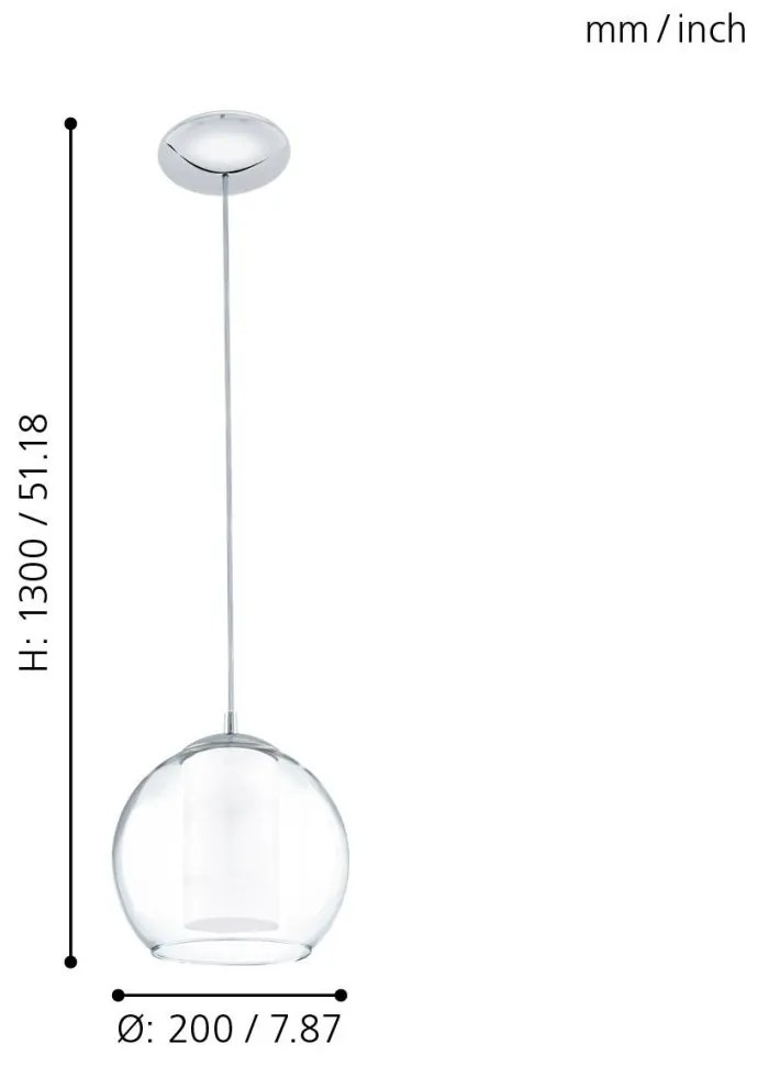 Eglo Bolsano 92761 függeszték, 1x60W E27