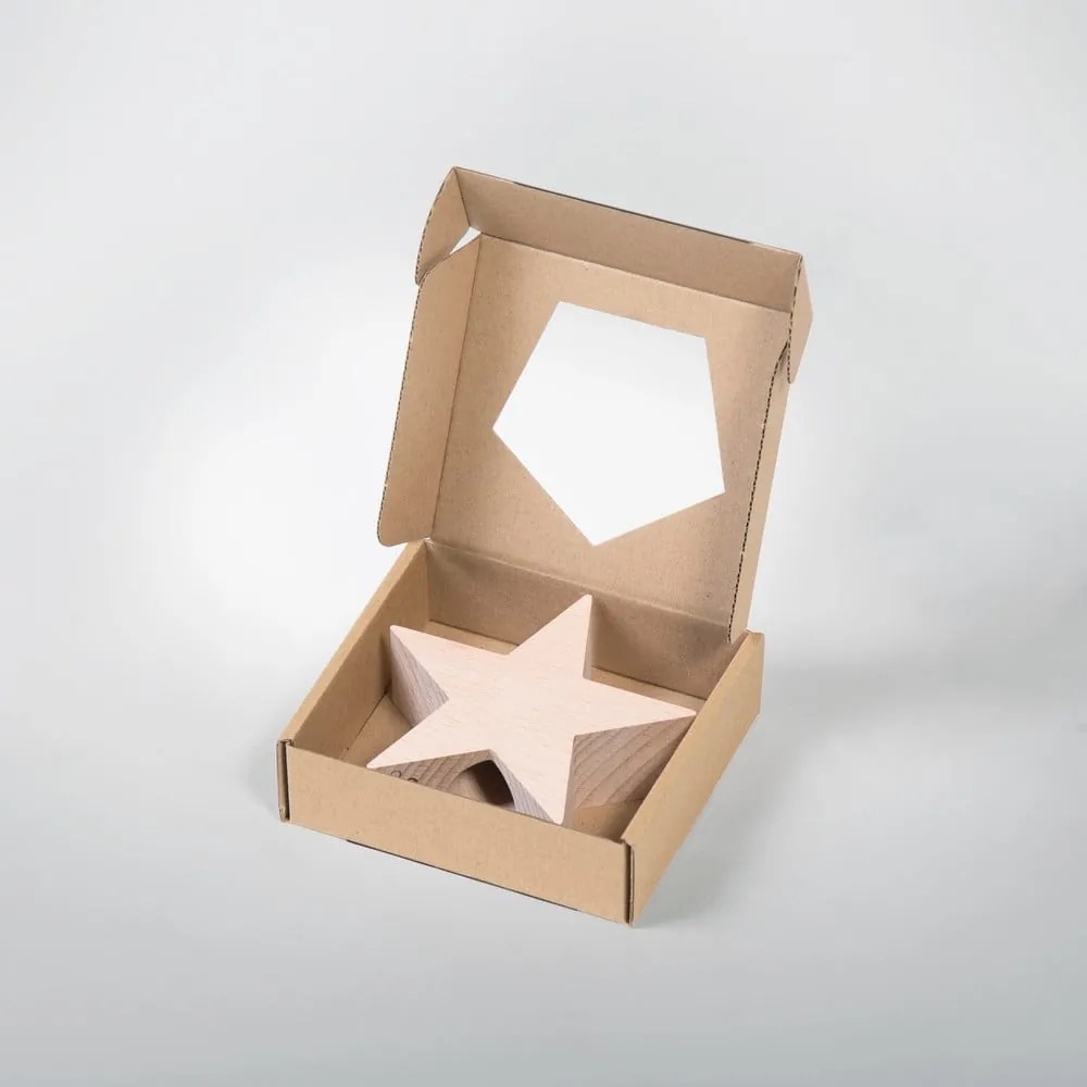 Large csillag csúcsdísz fából, dekorációs karácsonyfára - Spira