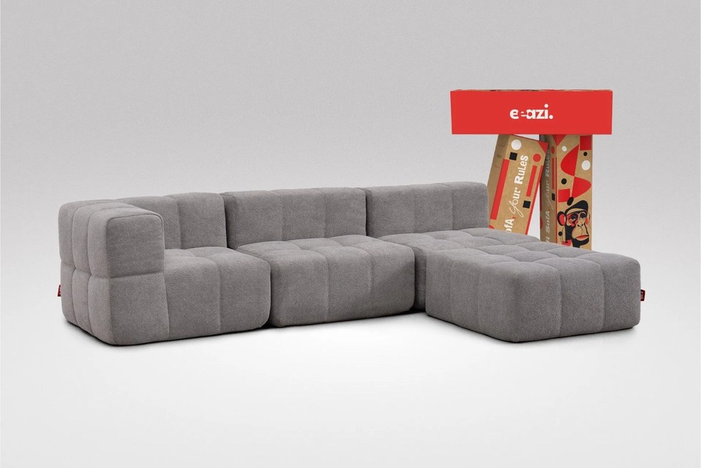 4 Teiliges Modulares Sofa – Grau