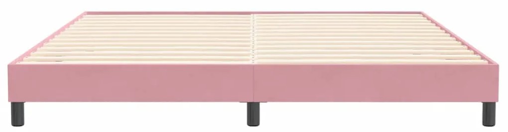 vidaXL rózsaszín bársony rugós ágy matrac nélkül 200x220 cm