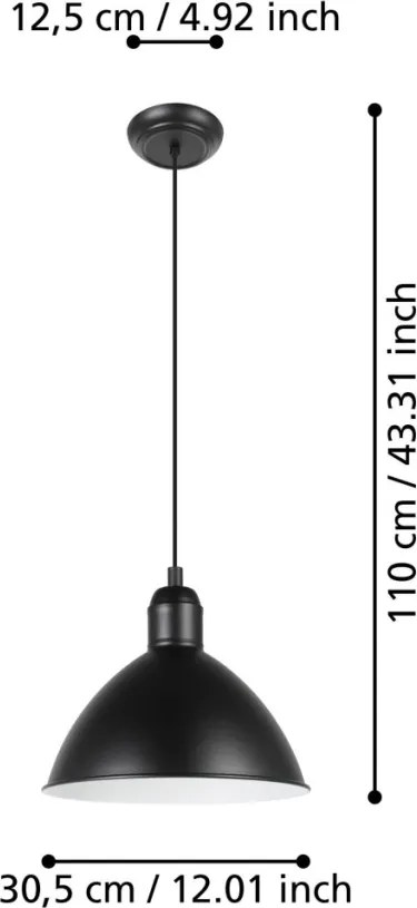 Eglo PRIDDY 43878 Függőlámpa 1x40W/E27 IP20