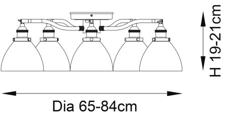 Endon 97248 - HANSEN spotlámpa 5xE14/7W/230V, sárgaréz
