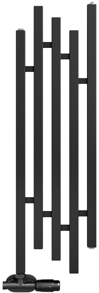 Regnis sertés, fűtőelem 320x1400mm, egylyukú bal alsó csatlakozással 50mm, 710W, fekete, matt, SERTÉS 140/30/LD50/FEKETE