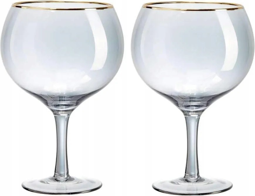 Pohárkészlet koktélokhoz, ginhez, fekete talpas poharak 750 ml, 2 db