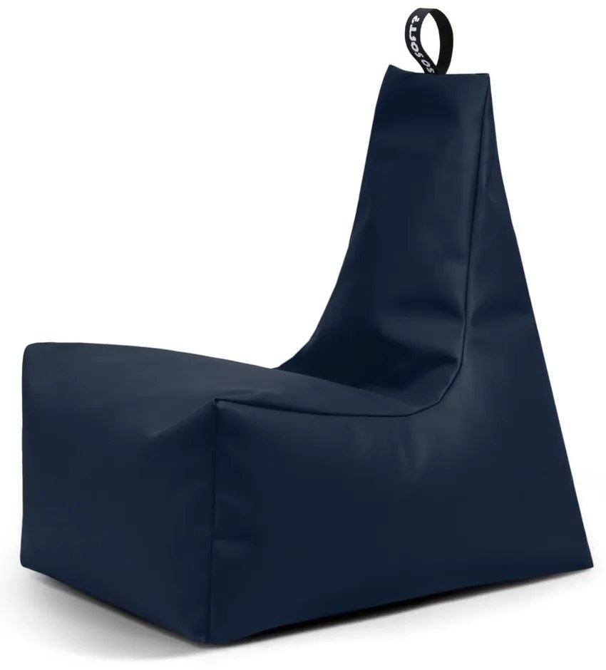 Sötétkék bőrutánzat gyerek babzsákfotel Icy M – So Soft?